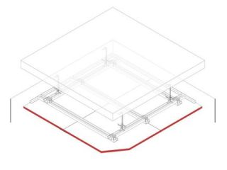 Danogips - Ertüchtigung für Decke der Bauart III (z.B. Stahl- oder Spannbeton), 1 x 18 mm DANO® Feuer, Ausführung mit CD Metall-Unterkonstruktion (System: D120-01)